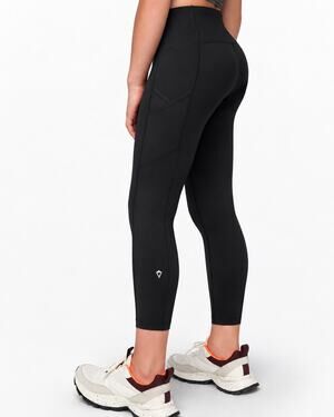 Ivivva Namastay Focused 7/8 Leggings Black Pockets Girls Size 12